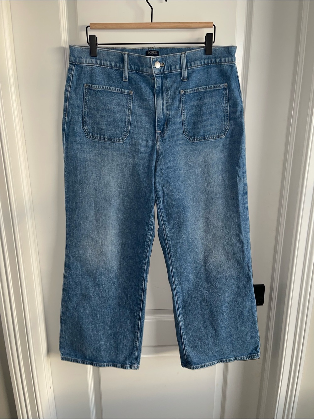 J.Crew Wide Leg Crop Jeans Women’s Size 31 High Rise Light Wash Denim
